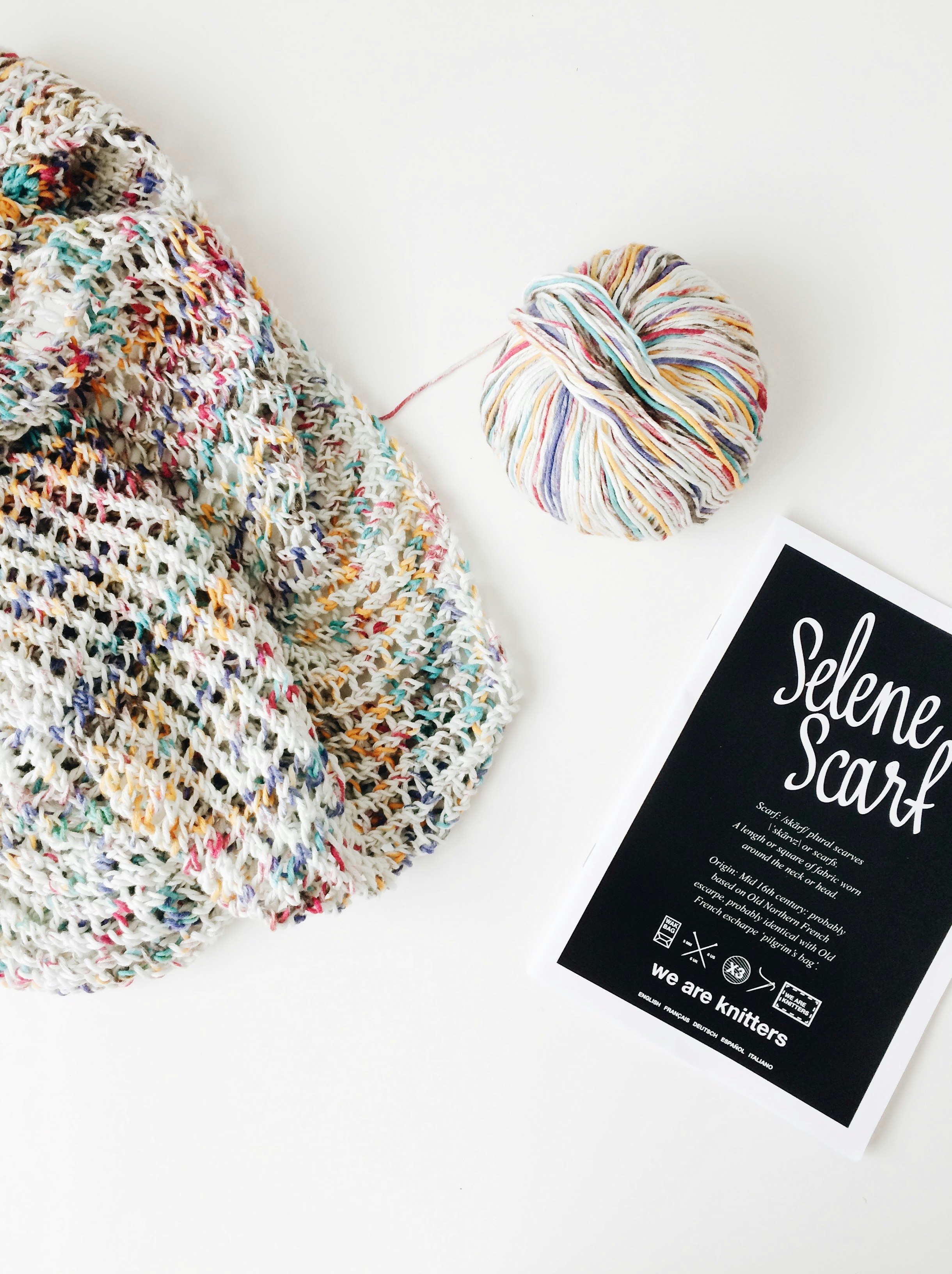 multicolored knit scarf